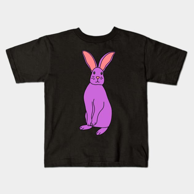 Purple Bunny Kids T-Shirt by Kelly Louise Art